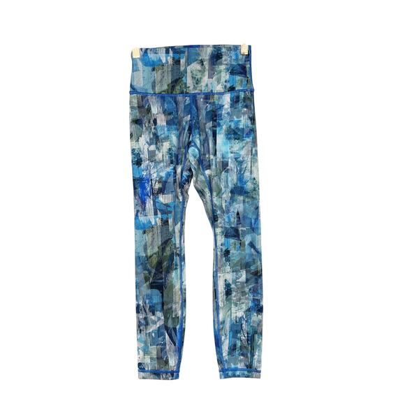 Lululemon Womens Size 4 Wunder Under Hi-Rise 7/8 Tight 25" Sun Dazed Multi Blue - Picture 1 of 11